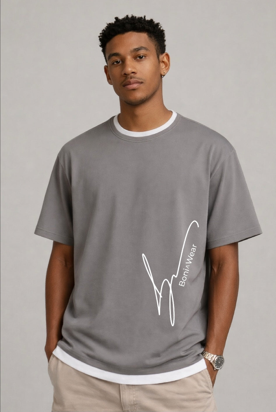 Men's Script/Classic Oversized Ringer Tee