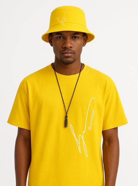Two Toned over-size fit t-shirt with matching fisher hat