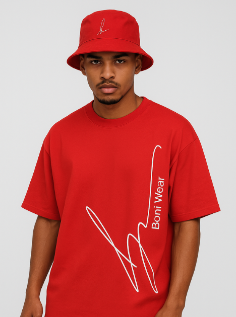 Two Toned over-size fit t-shirt with matching fisher hat