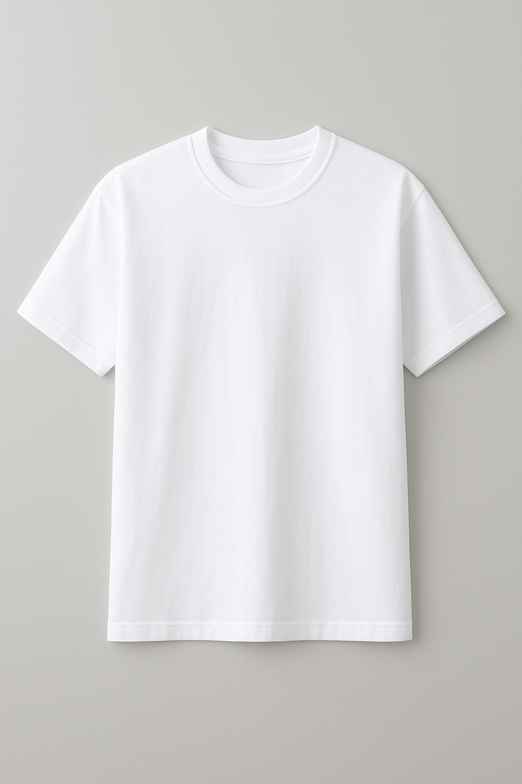 White t-shirt on a gray background