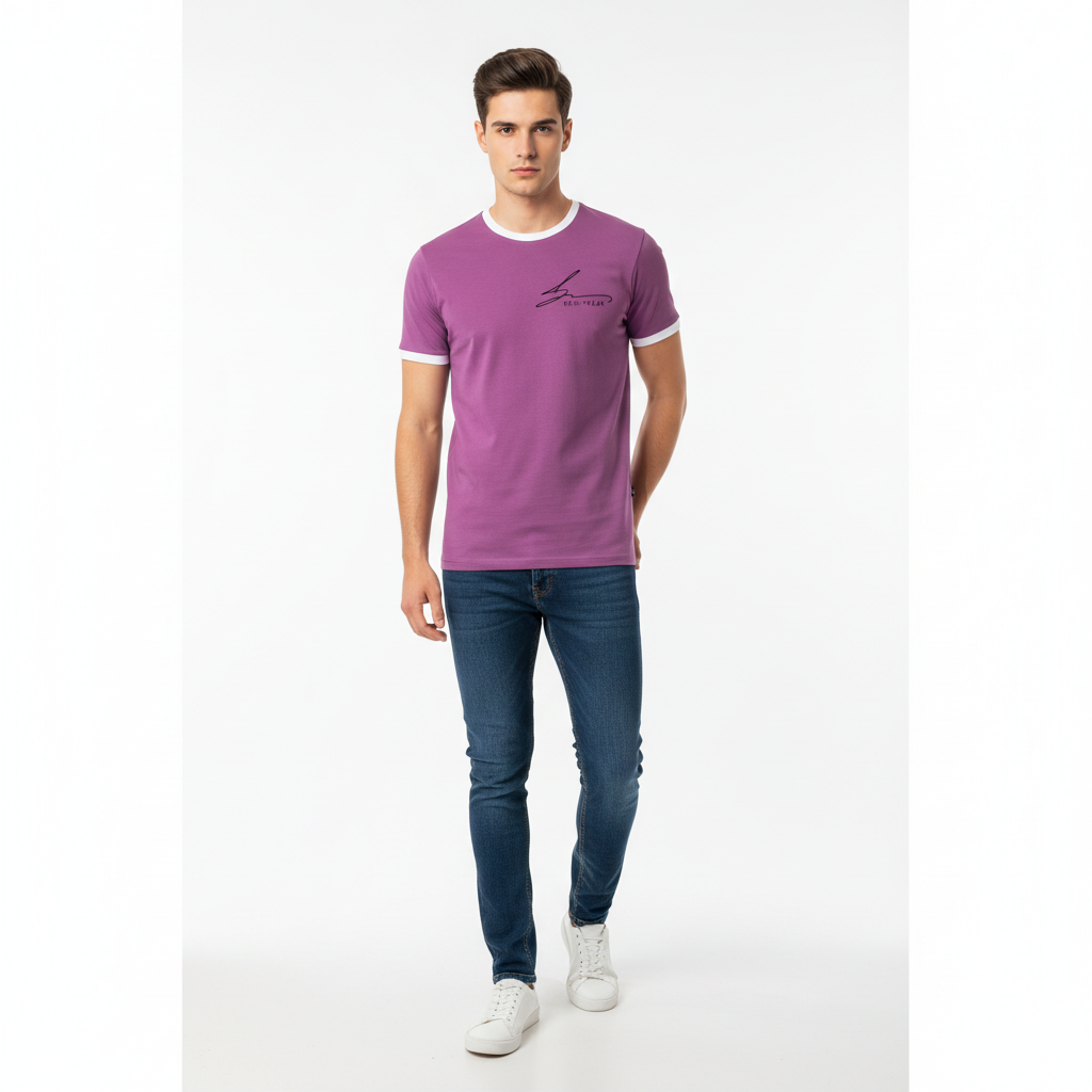 Medium purple with white trim in 1:1 square format