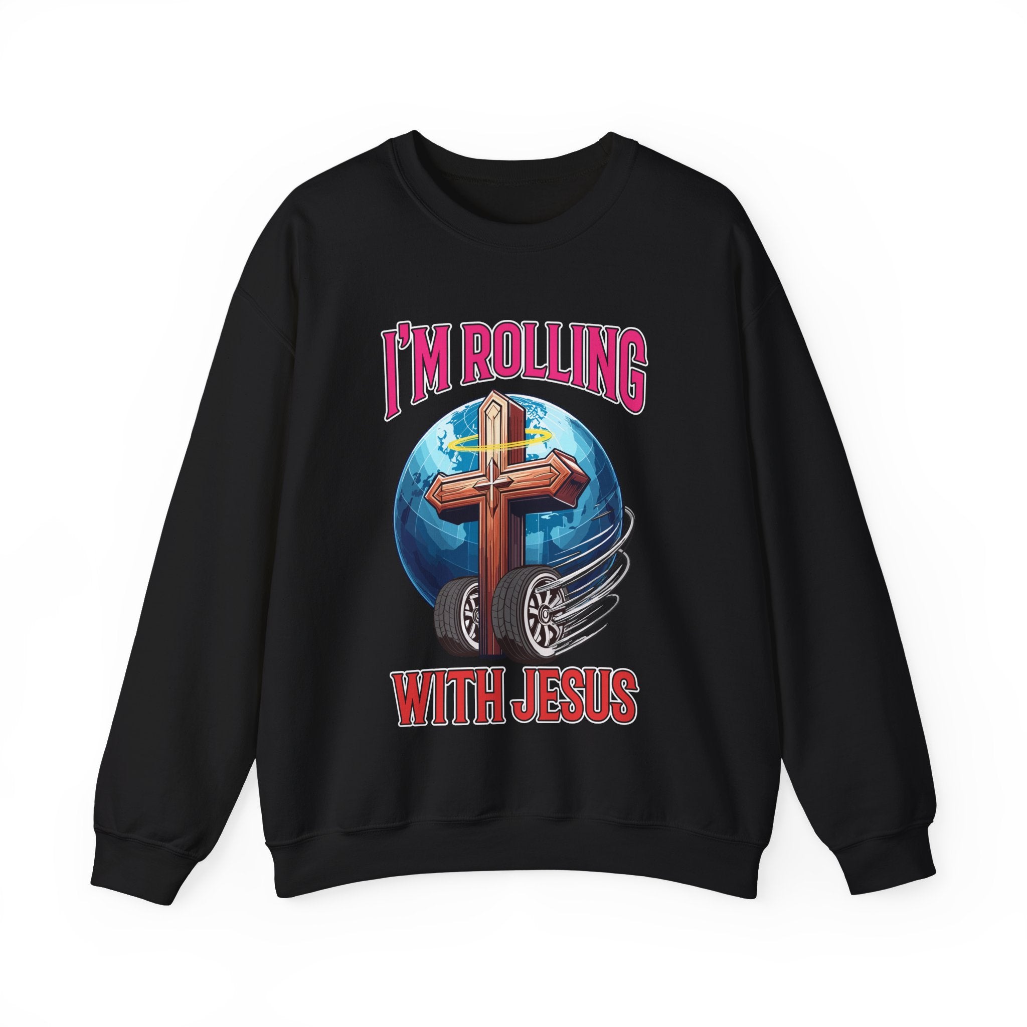 IM ROLLING WITH JESUS Heavy Blend™ Crewneck Sweatshirt