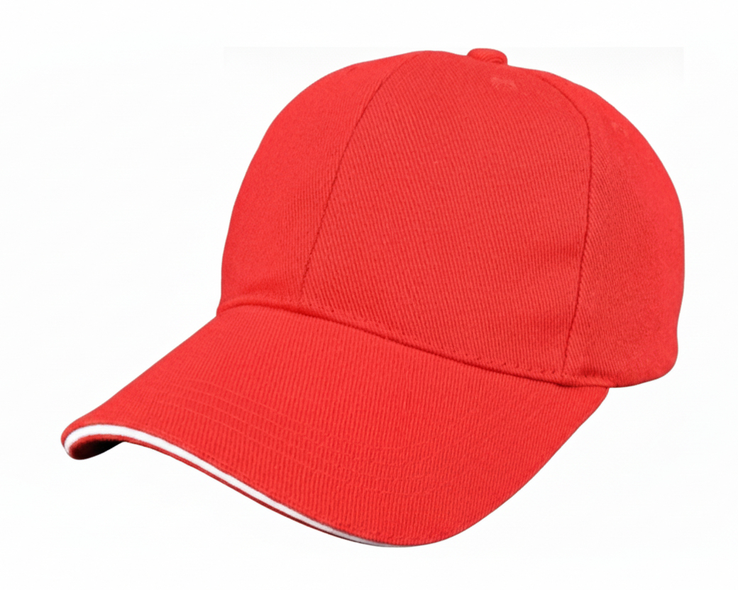 Red baseball cap on a white background