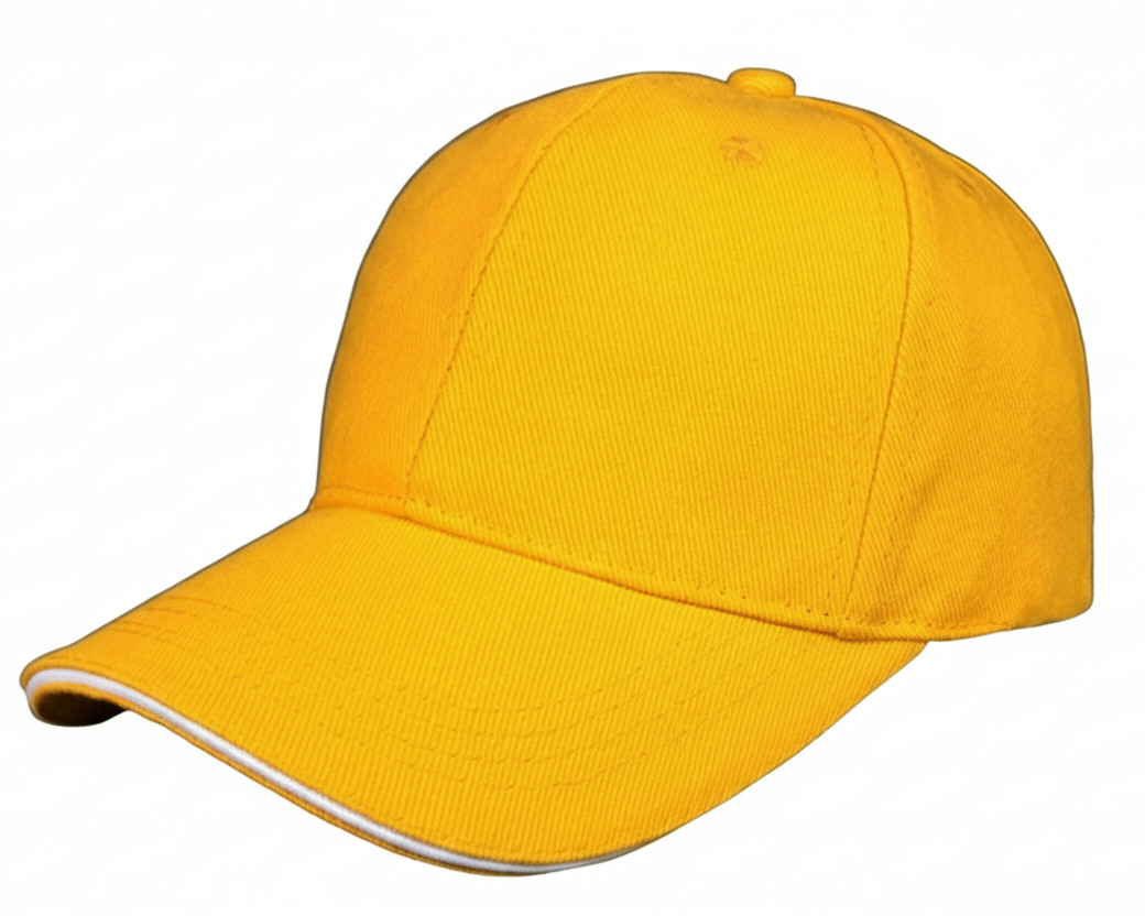 Yellow baseball cap on a white background