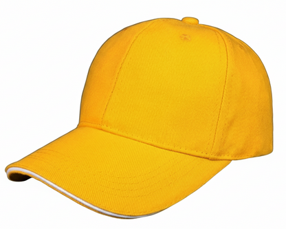 Yellow baseball cap on a white background