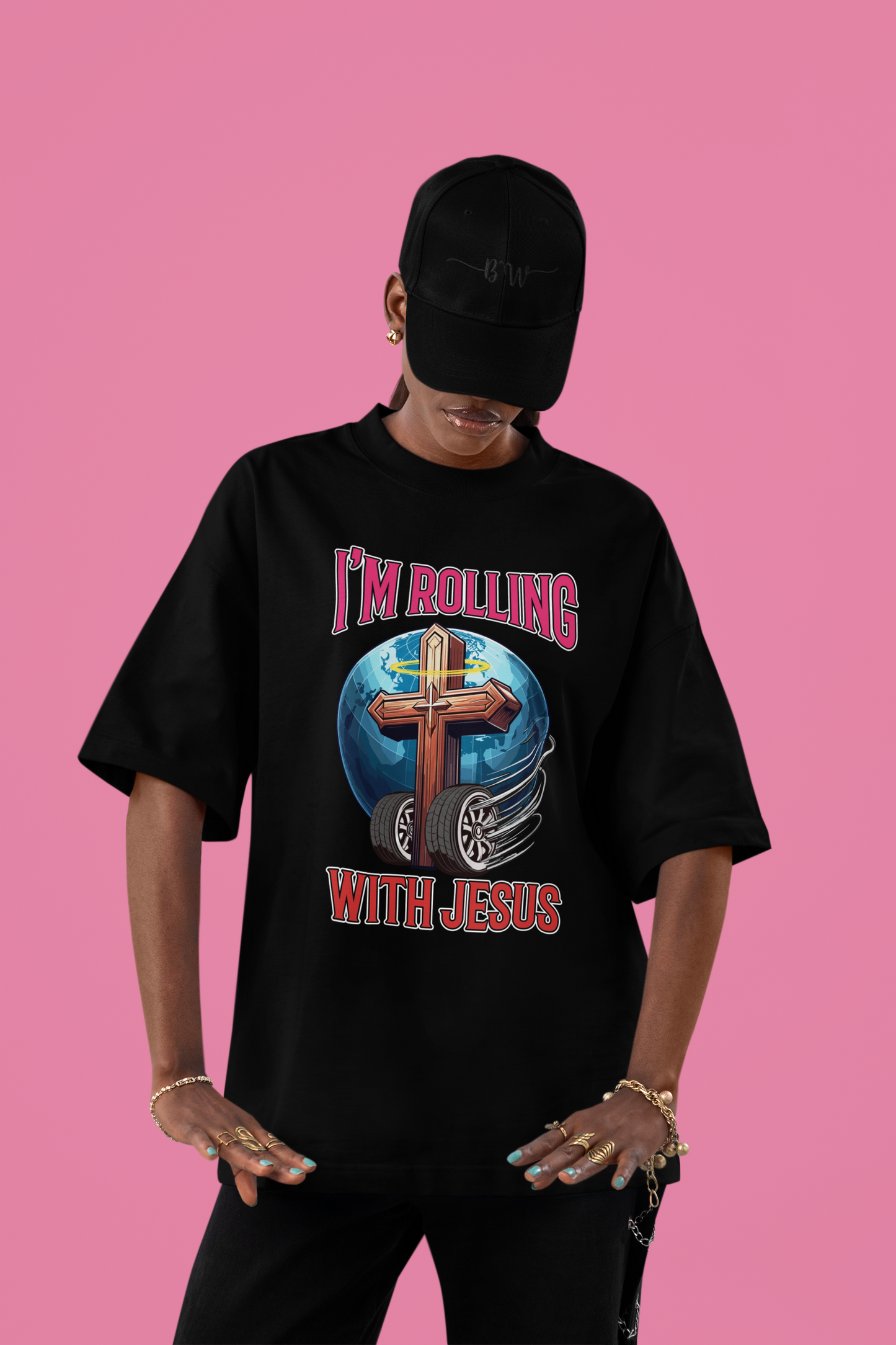 Rolling with Jesus Oversized T-Shirt