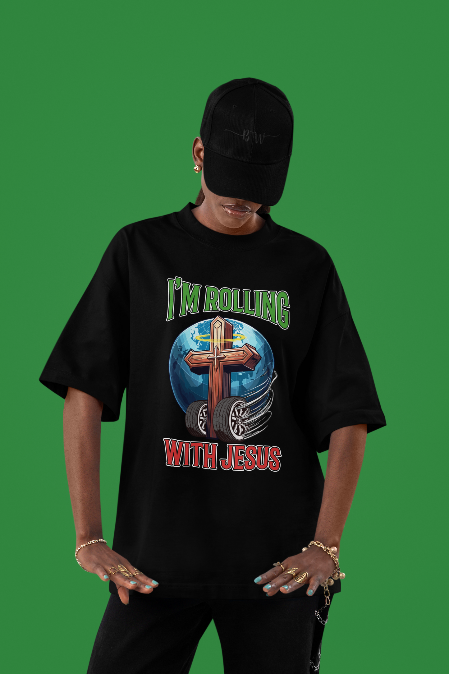 Rolling with Jesus Oversized T-Shirt