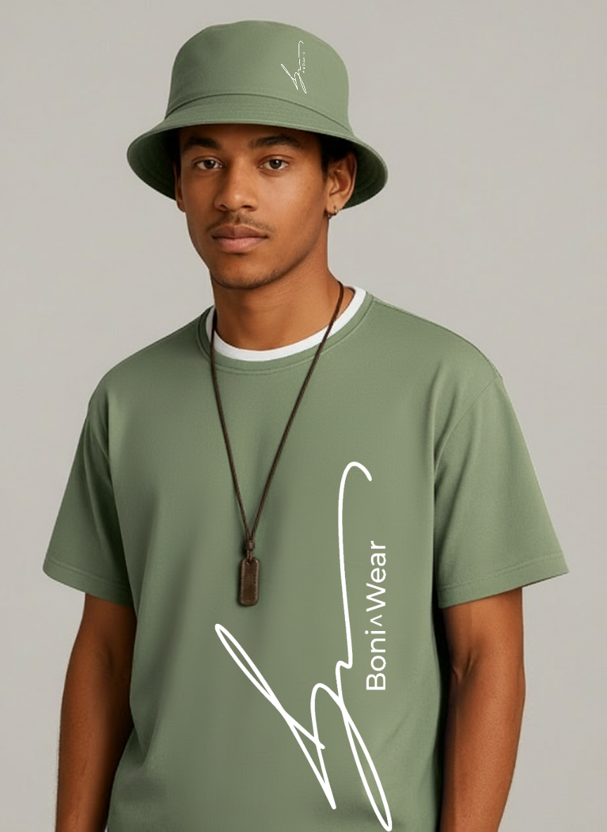 Men's Script/Classic Ensemble - Boxy Ringer Tee & Bucket Hat