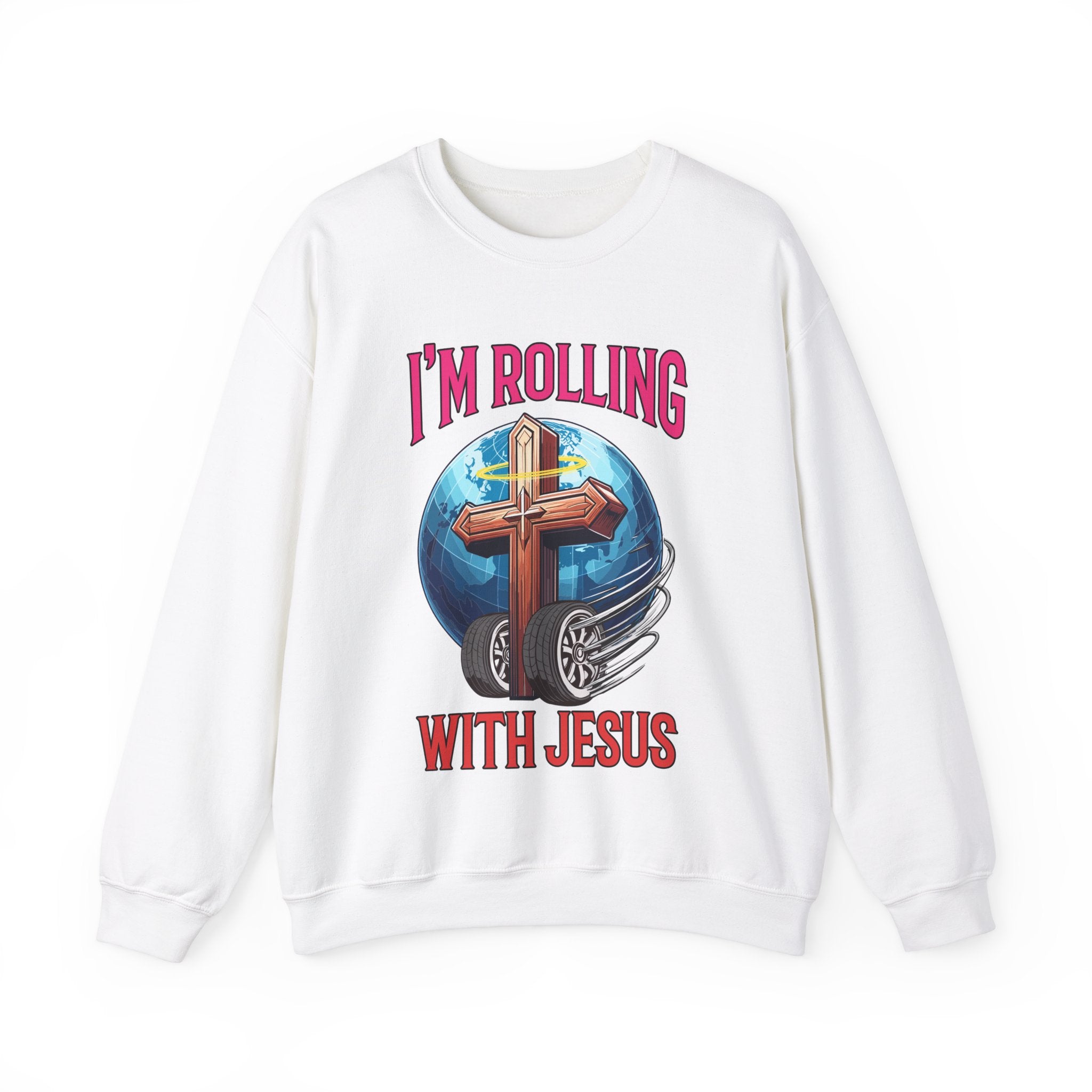 IM ROLLING WITH JESUS Heavy Blend™ Crewneck Sweatshirt