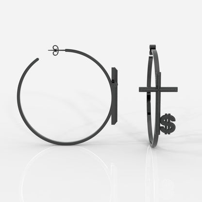 Women's Faith Cross Hoop Earrings