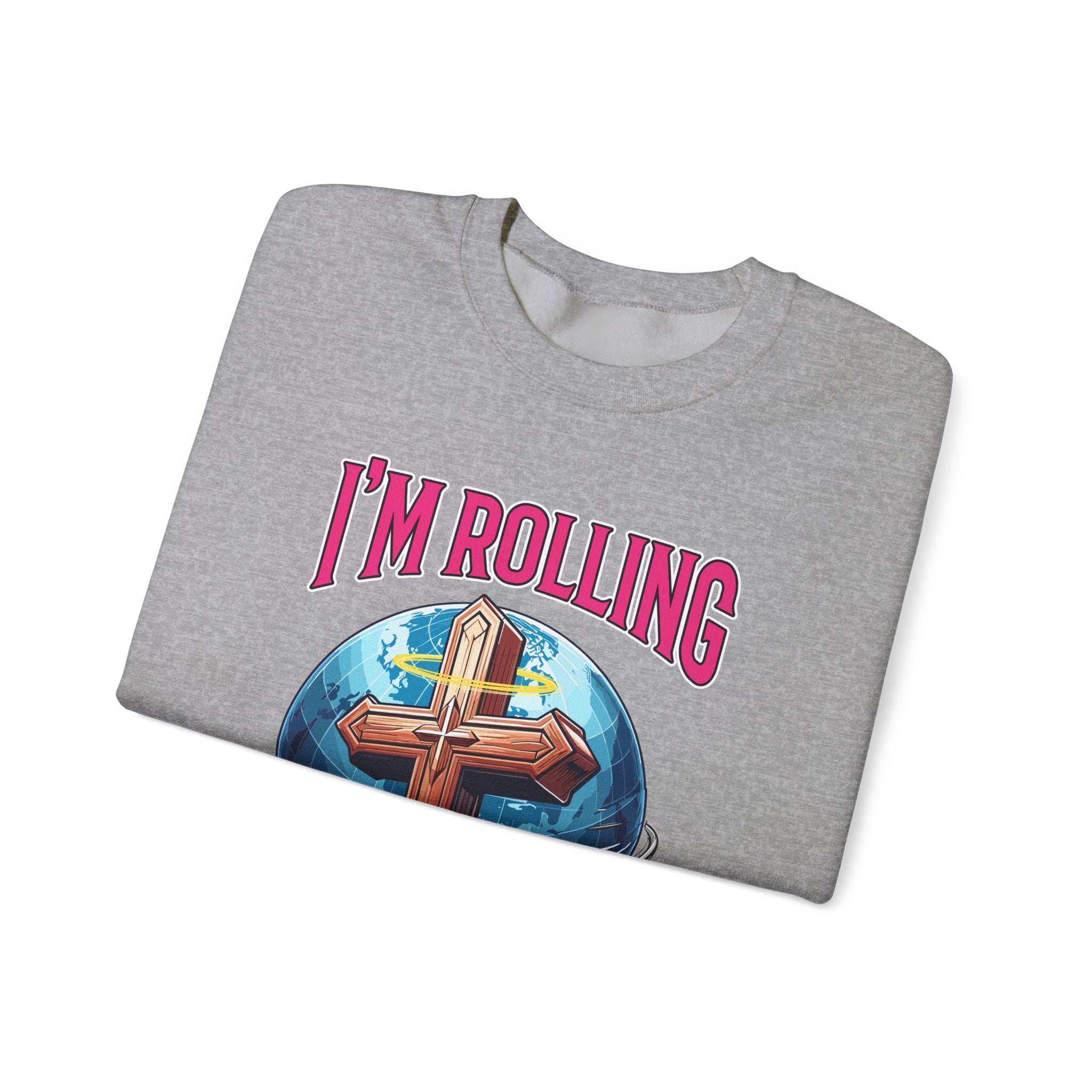 IM ROLLING WITH JESUS Heavy Blend™ Crewneck Sweatshirt