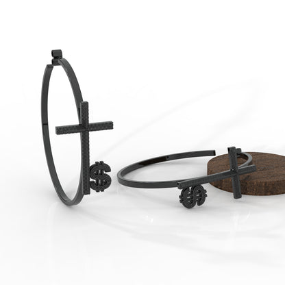 Women's Faith Cross Hoop Earrings