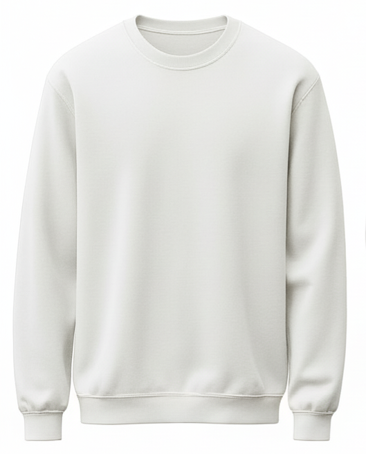 White sweatshirt on a white background