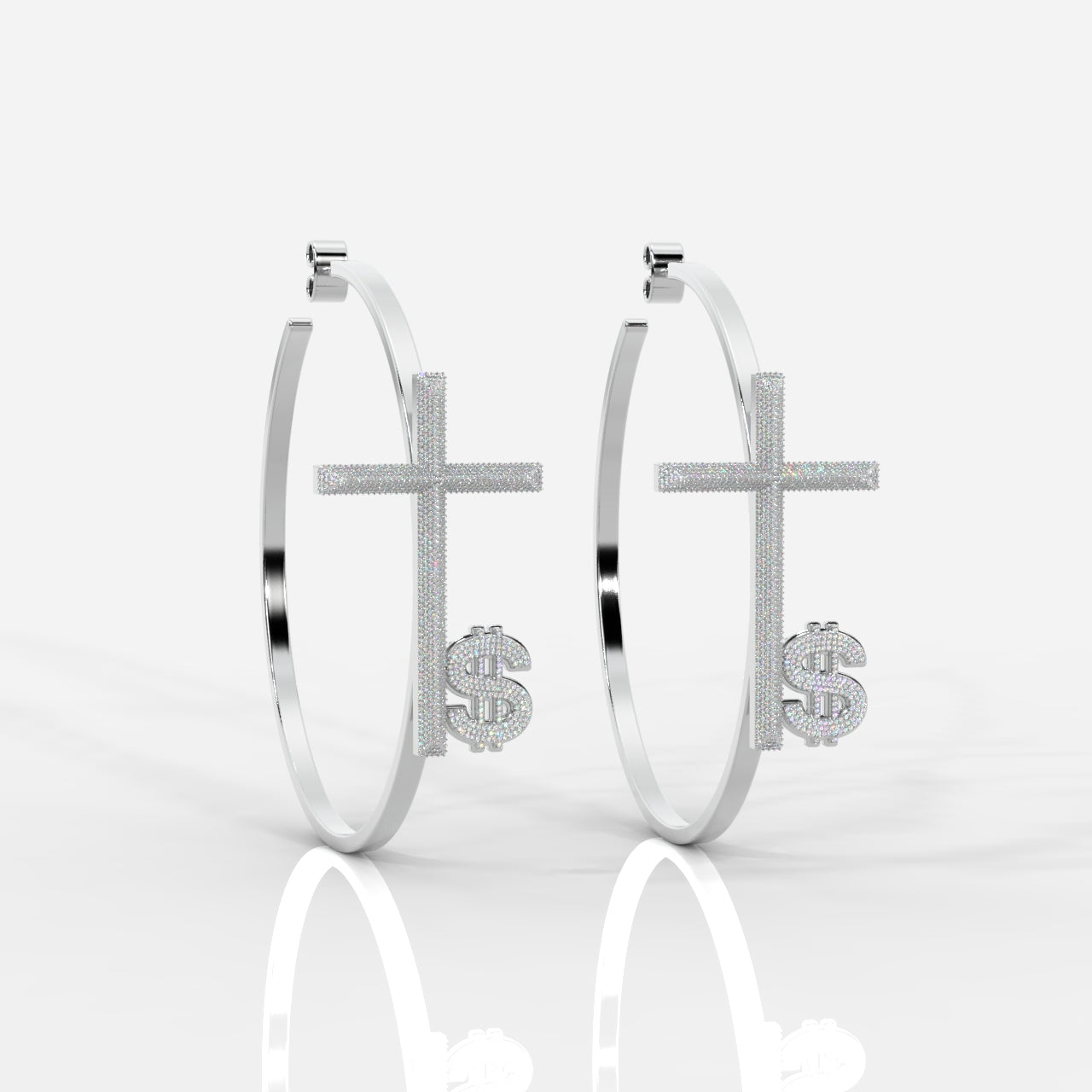 Women's Faith Cross Hoop Earrings