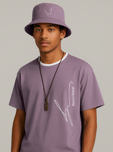 Two Toned over-size fit t-shirt with matching fisher hat