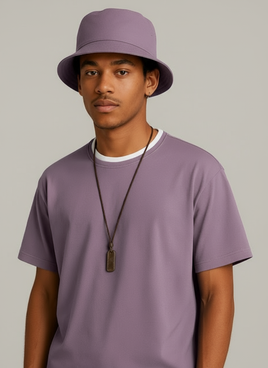 Two Toned over-size fit t-shirt with matching fisher hat