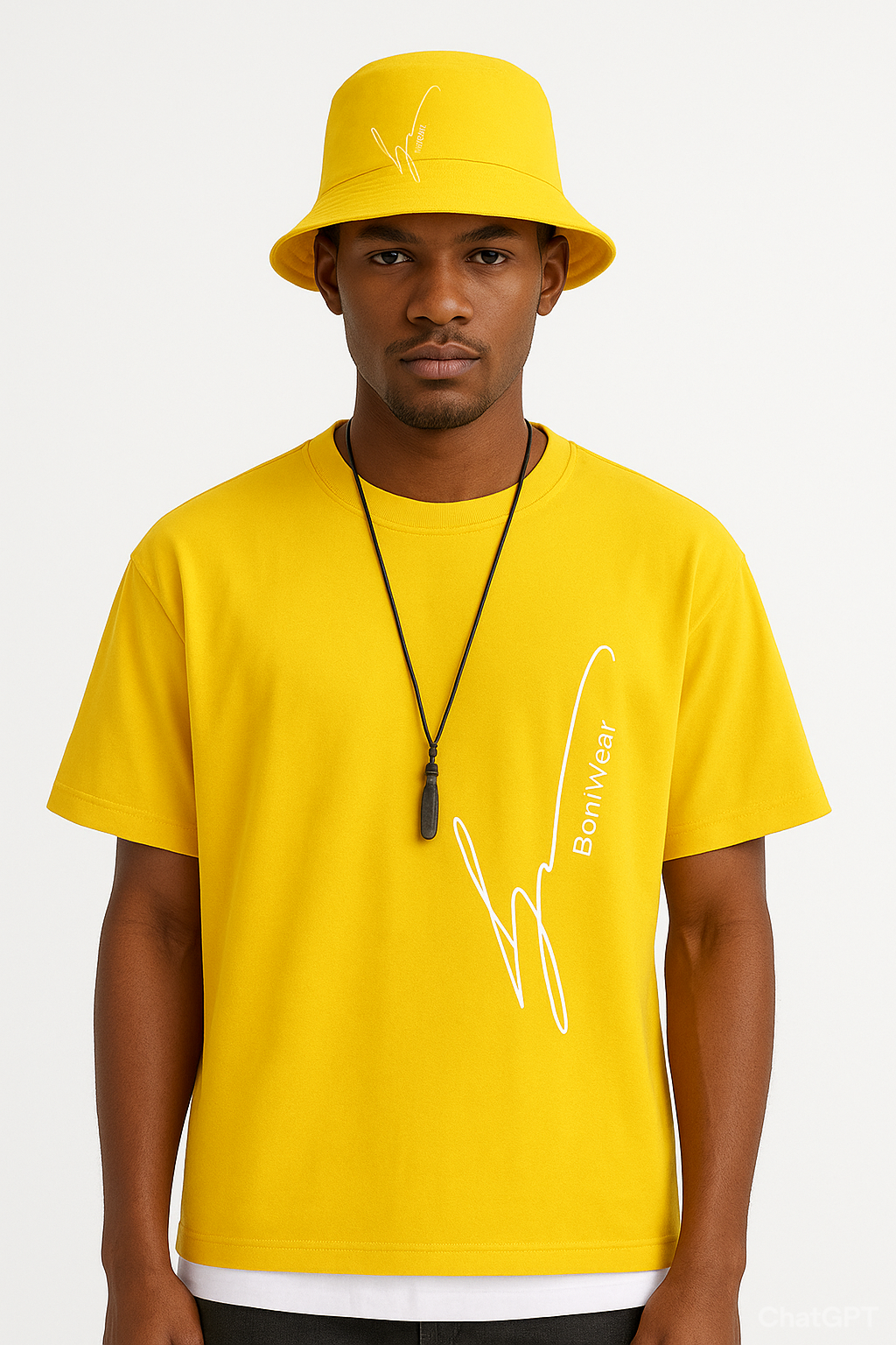 Two Toned over-size fit t-shirt with matching fisher hat