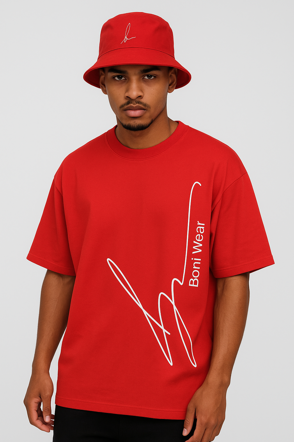 Two Toned over-size fit t-shirt with matching fisher hat