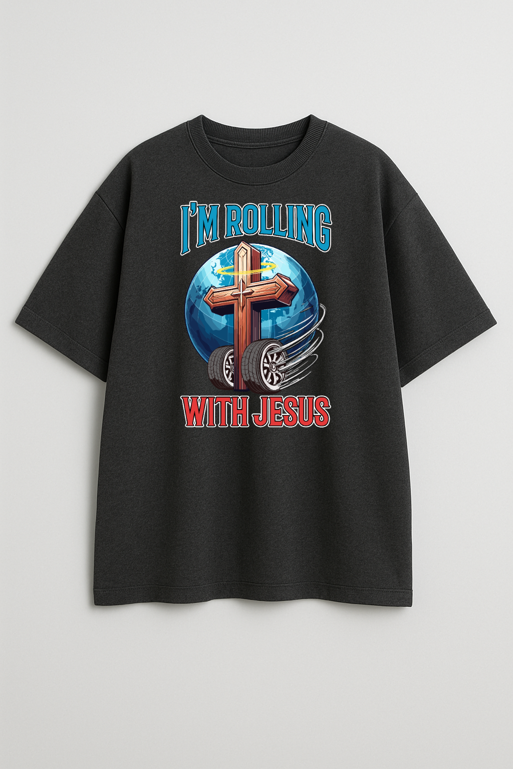 Rolling with Jesus Oversized T-Shirt