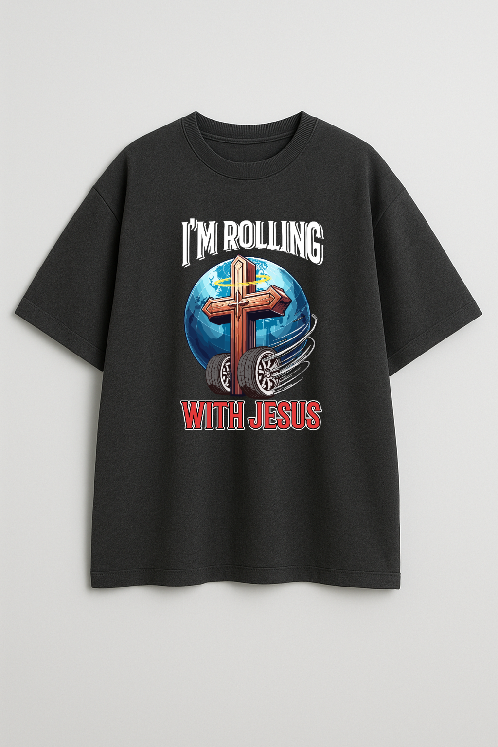 Rolling with Jesus Oversized T-Shirt