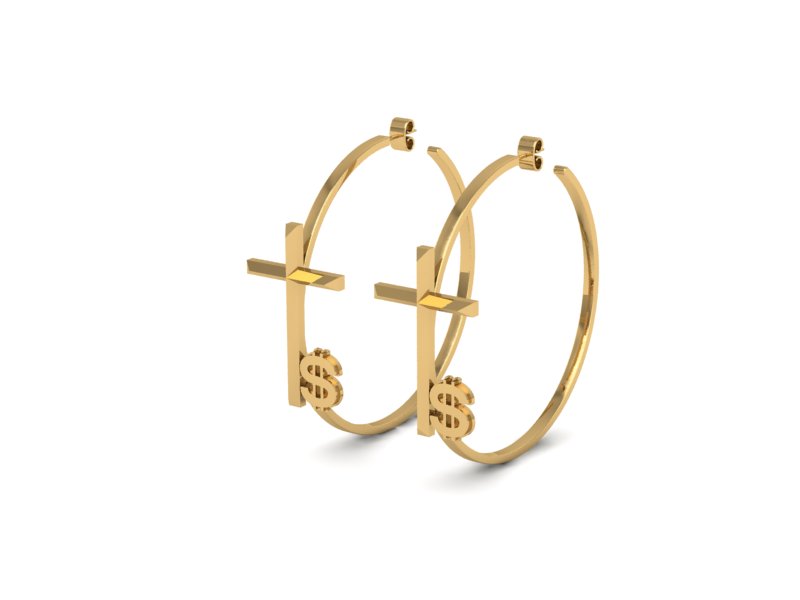 Women's Faith Cross Hoop Earrings