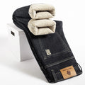 Men's Fleece-Lined High Waist Winter Denim Jeans