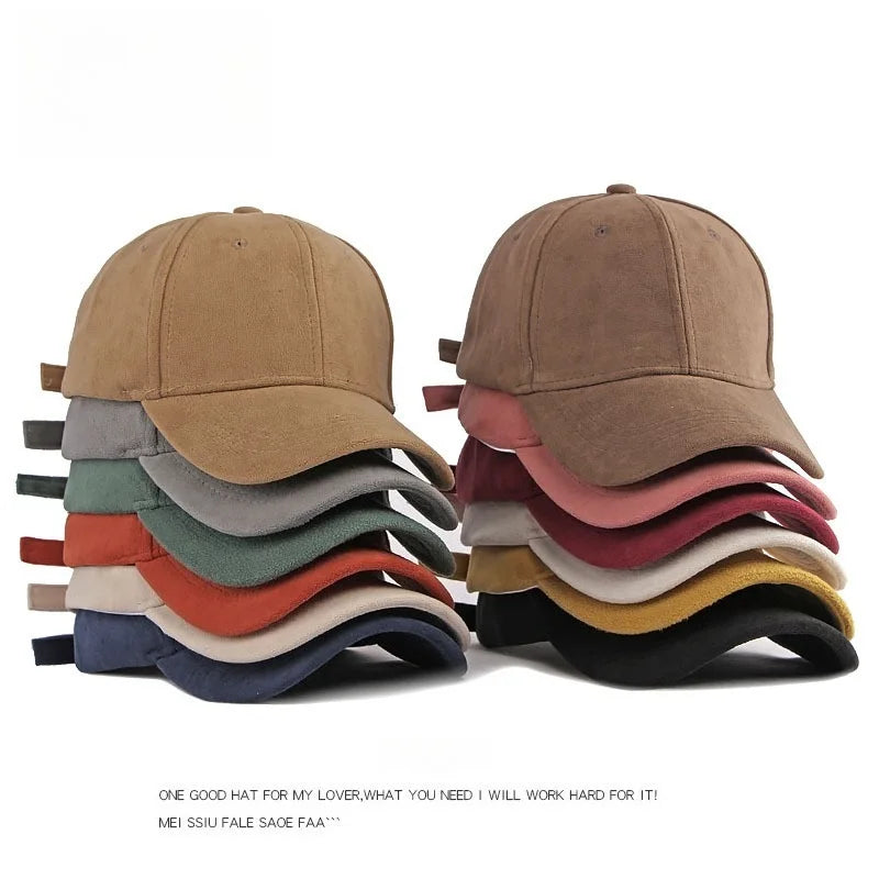 Suede Retro Baseball Caps