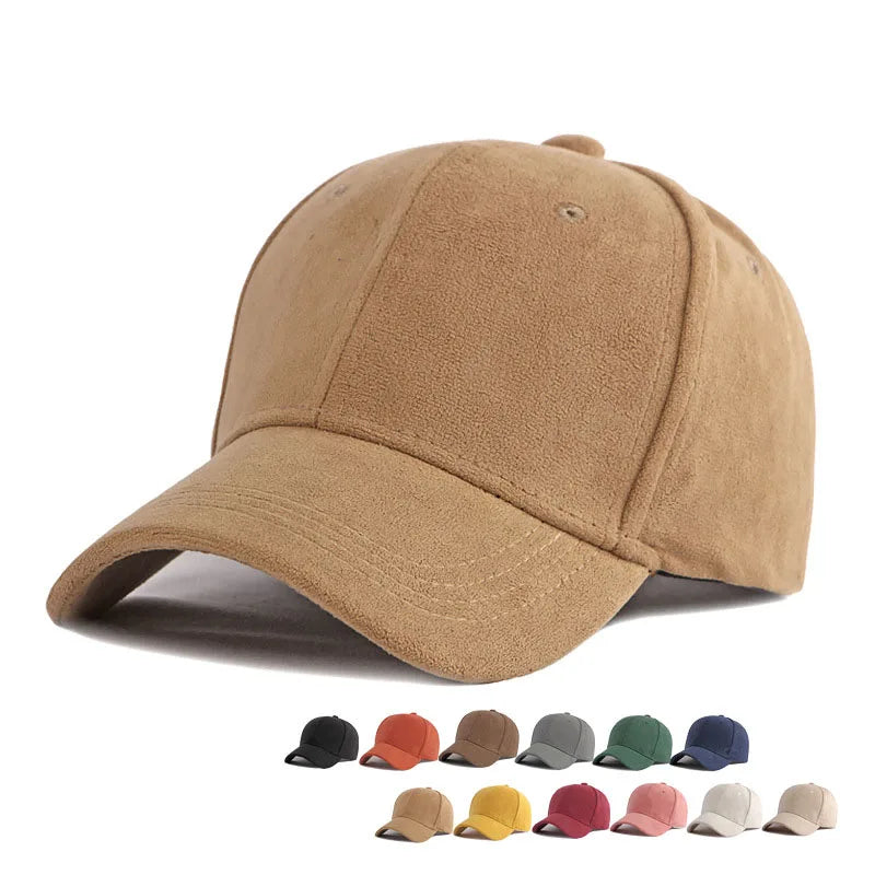 Suede Retro Baseball Caps