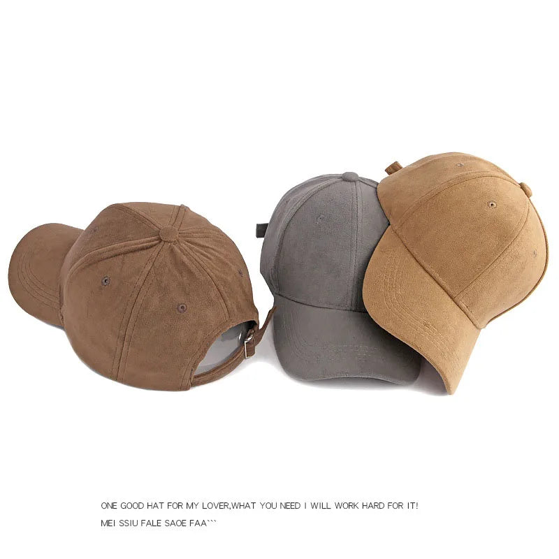 Suede Retro Baseball Caps