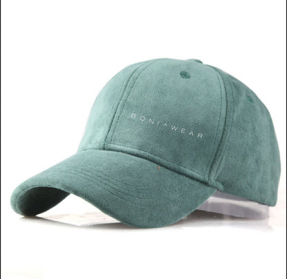 Boniwear Ultra Suede Baseball Cap - Classic Logo Horizontal Front Left