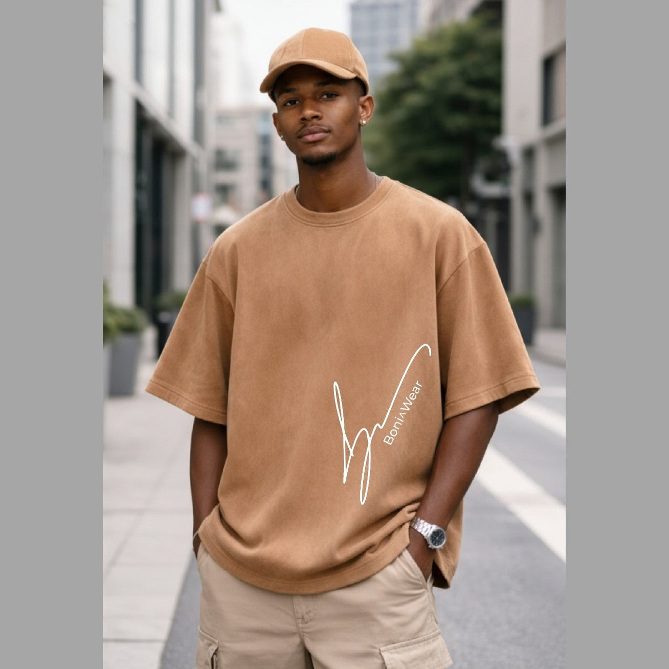 Men's Script/Classic Ensemble-Ultra Suede Tee & Baseball Cap