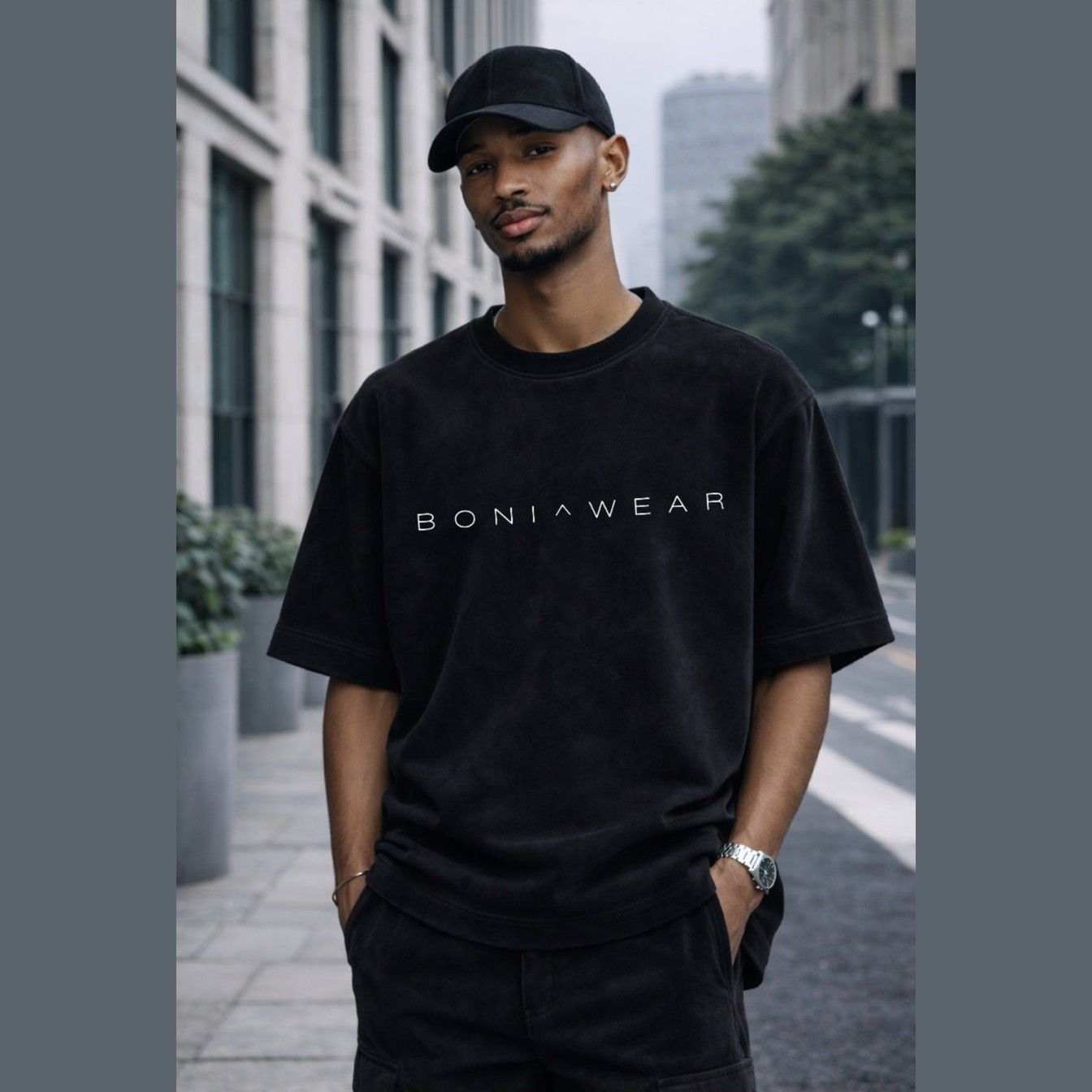Men's Classic Ensemble - Ultra Suede Boxy Tee & Baseball Cap