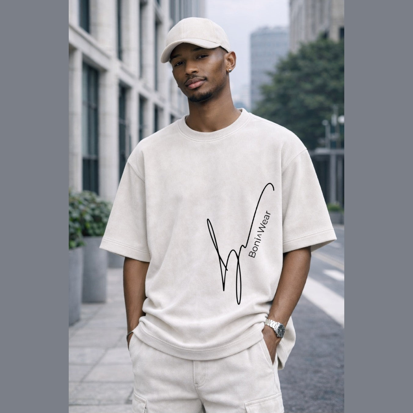Men's Script/Classic Ensemble-Ultra Suede Tee & Baseball Cap