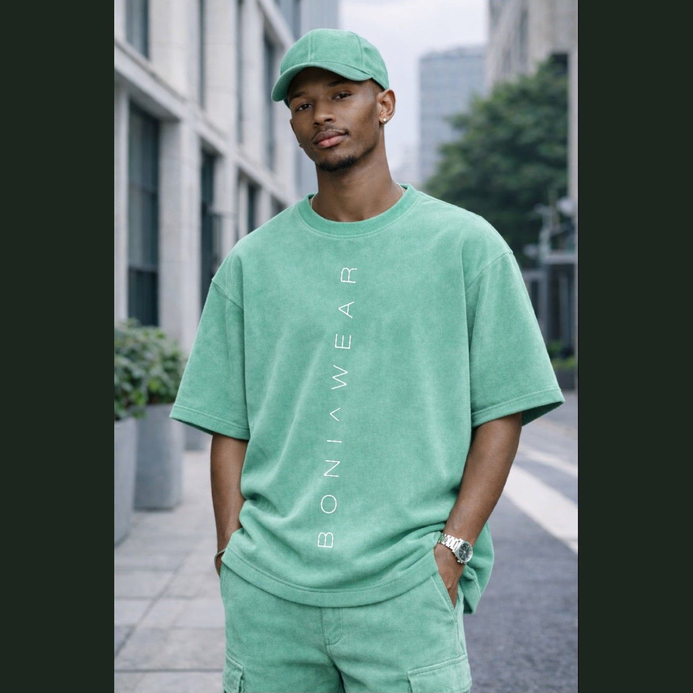 Men's Classic Ensemble - Ultra Suede Boxy Tee & Baseball Cap