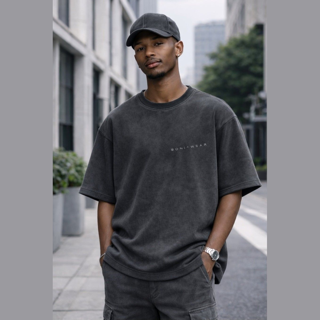 Men's Classic Ensemble - Ultra Suede Boxy Tee & Baseball Cap