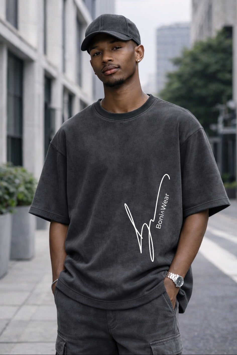 Men's Script/Classic Ensemble-Ultra Suede Tee & Baseball Cap