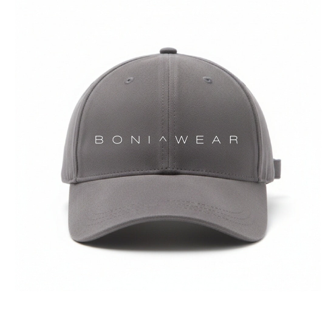 Boniwear Ultra Suede Baseball Cap - Classic Logo Horizontal Front Left