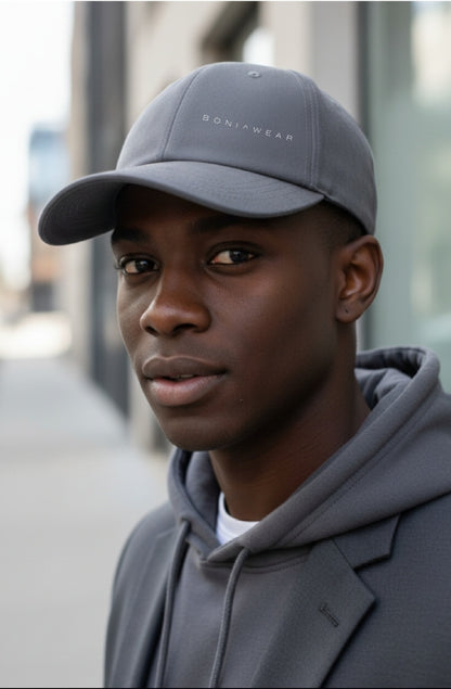 Boniwear Ultra Suede Baseball Cap - Classic Logo Horizontal Front Left