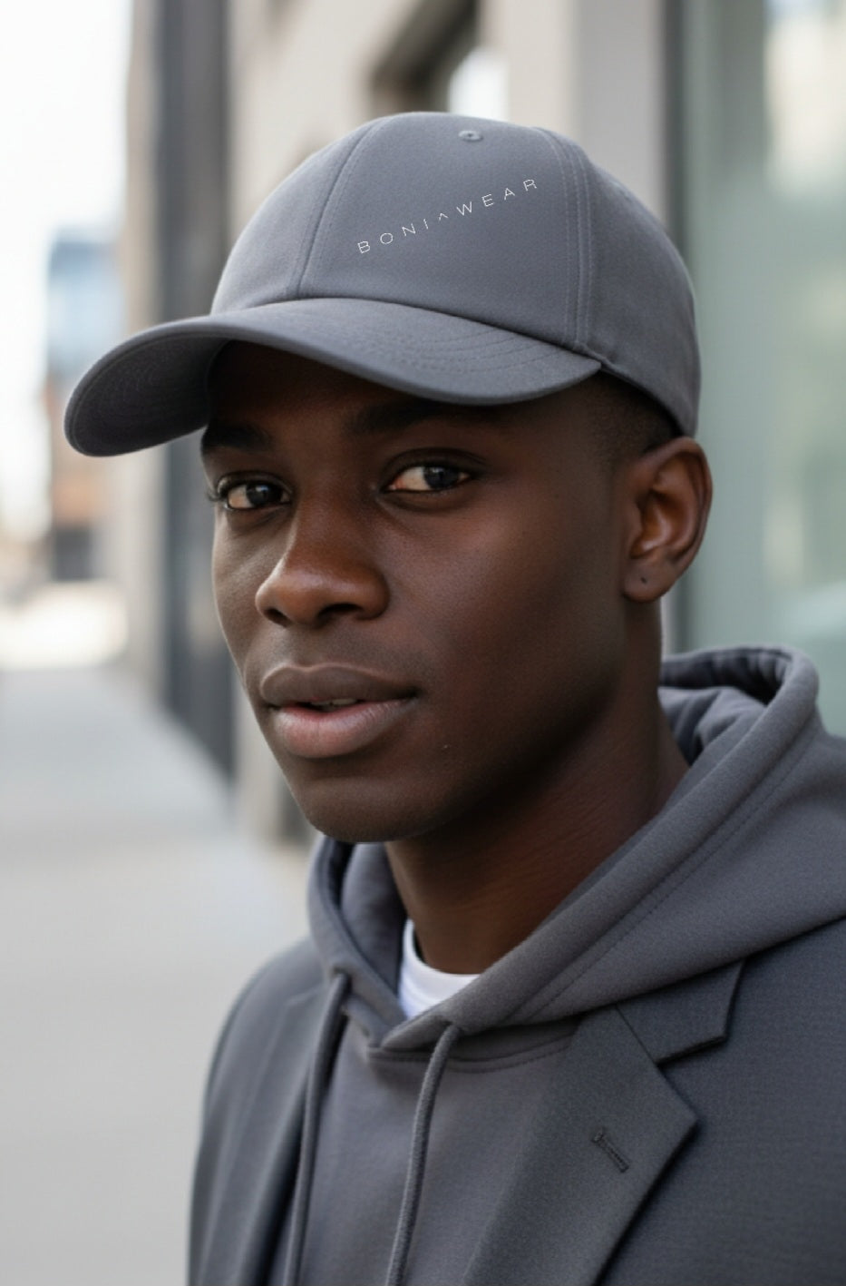 Boniwear Ultra Suede Baseball Cap - Classic Logo Horizontal Front Left