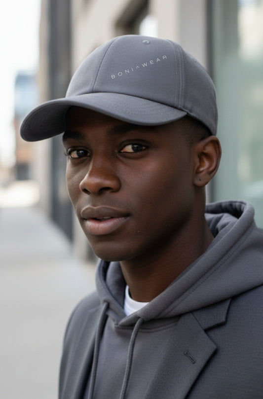 Boniwear Ultra Suede Baseball Cap - Classic Logo Horizontal Front Left