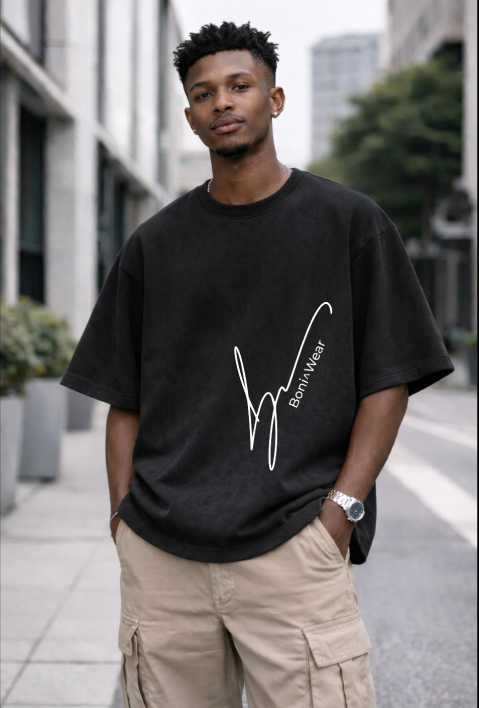Men's Script/Classic Ultra-Suede Boxy T-Shirt