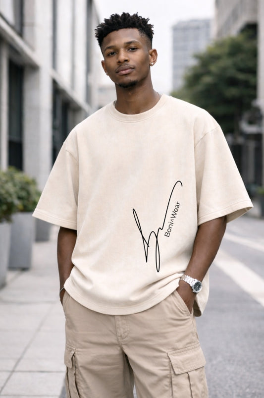 Men's Script/Classic Ultra Suede Oversized Tee
