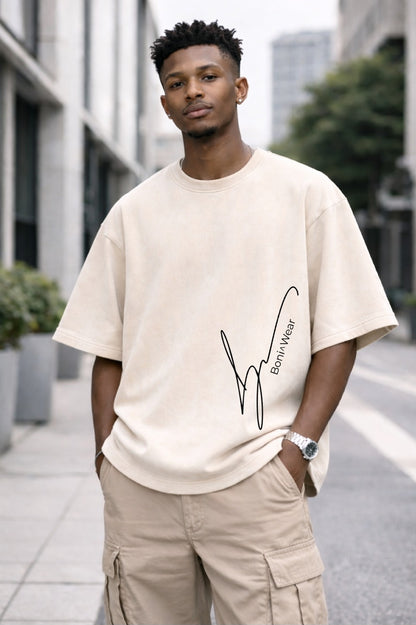 Boniwear Ultra Suede Oversized Tee - Script Logo