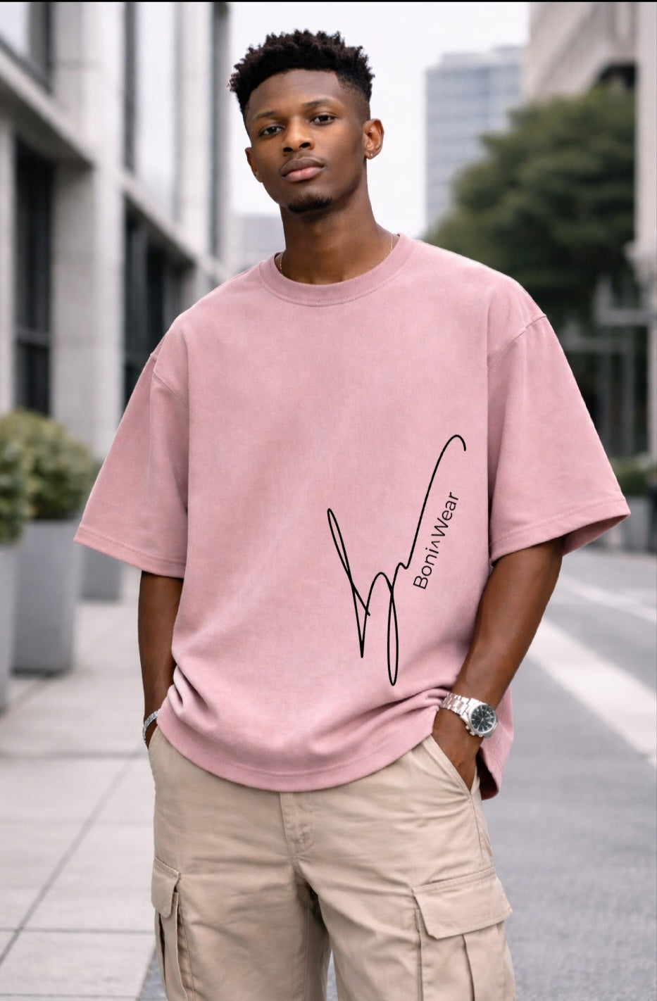 Men's Script/Classic Ultra-Suede Boxy T-Shirt