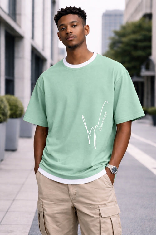Men's Script/Classic Oversized Ringer Tee