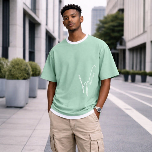 Men's Script/Classic Oversized Ringer Tee