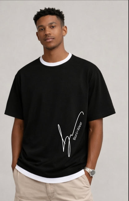 Men's Script/Classic Oversized Ringer Tee