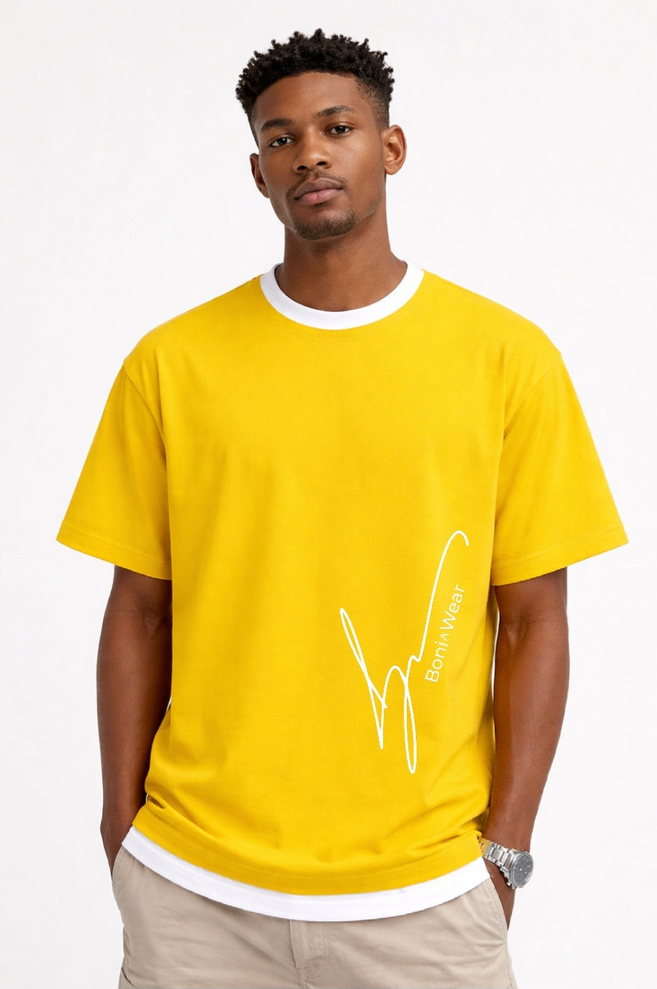 Men's Script/Classic Oversized Ringer Tee