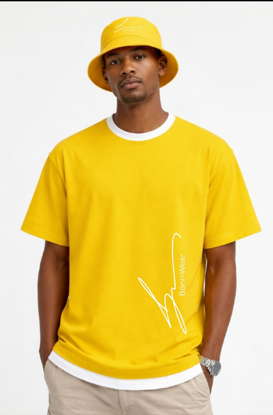 Men's Script/Classic Ensemble - Boxy Ringer Tee & Bucket Hat