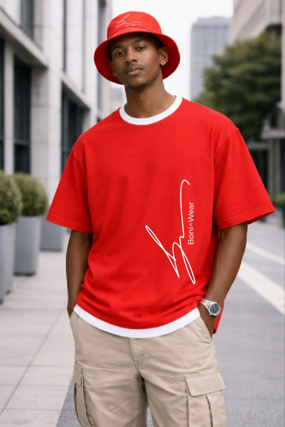 Men's Script/Classic Ensemble - Boxy Ringer Tee & Bucket Hat